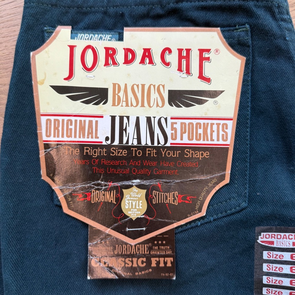 Jordache Basics Original Jeans Womens 6 Vintage High Rise Tapered Teal Green NEW - Picture 5 of 9
